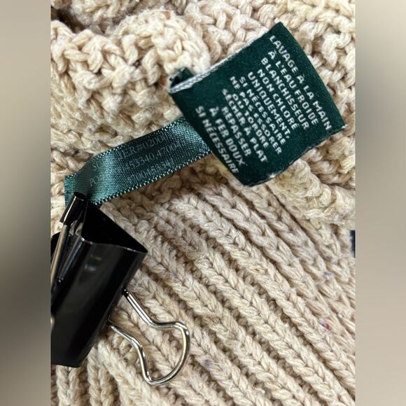 Lauren Ralph Lauren Cream Classic Cable Knit Cottagecore Turtleneck Sweater XL - Picture 7 of 13